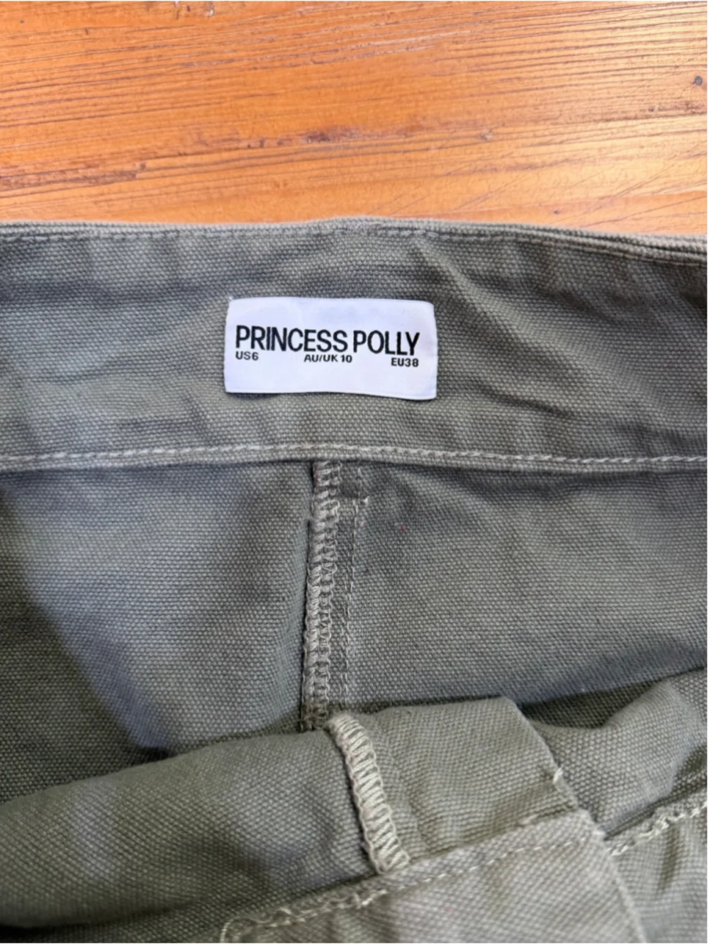 Princess Polly Iconic Cargo Mini Skirt Khaki Size 6